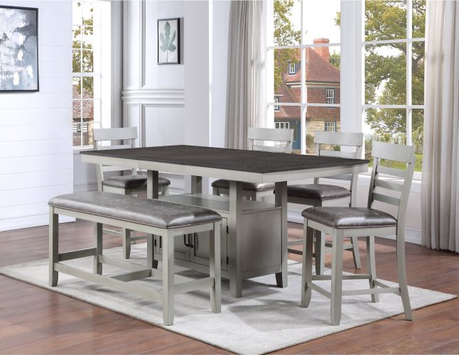 Hyland - 6 Piece Dining Set - Pearl Silver Hyland - 6 Piece Dining Set - Pearl Silver